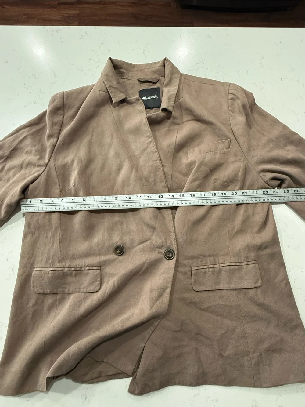 Madewell Women's Lightweight Brown Blazer Jacket. - Picture 4 of 8